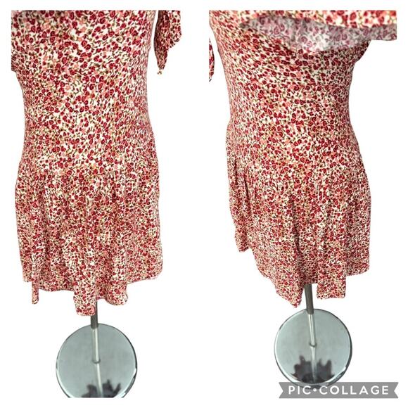 Reformation Adelina Floral Mini Dress Drop Waist V-Neck Ditsy Floral Size 2 - Picture 6 of 15